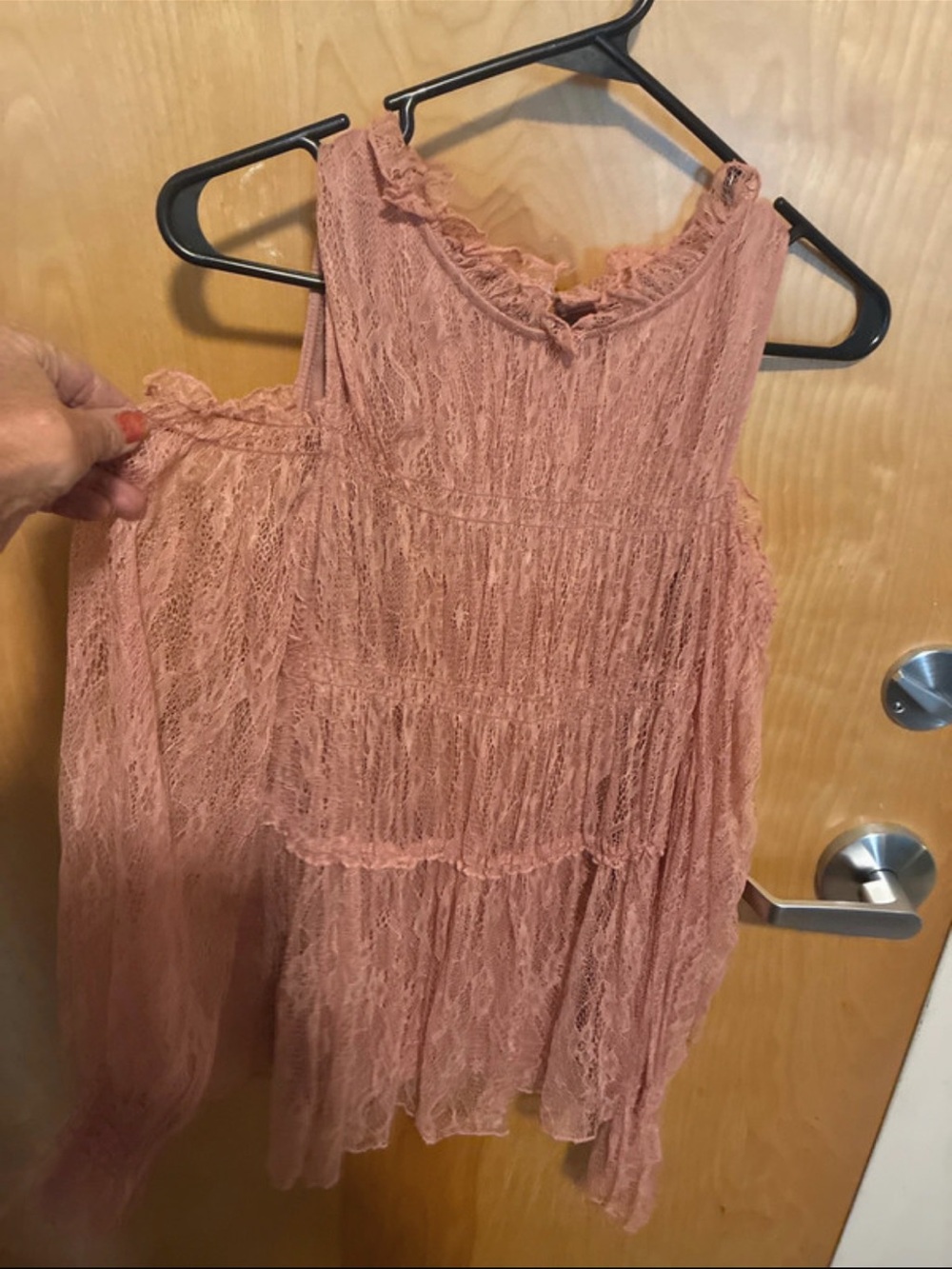 Joie Girls Lace Tiered Dress in Mauve Pink